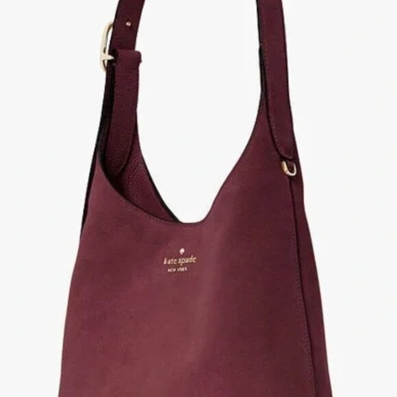 Kate Spade 454 dark merlot small shoulder bag- suede - Picture 6 of 6